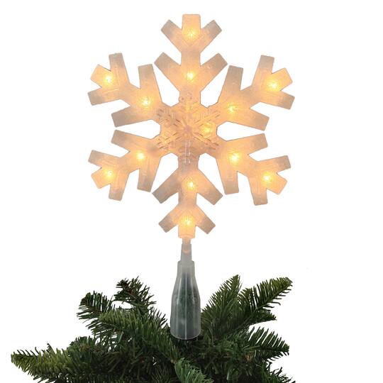 12" White Lighted Snowflake Tree Topper by Ashland®